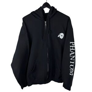 Mens Y2K The Phantom of The Opera Theatre Full Zip Black Hoodie Size XL